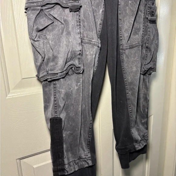 Free People Movement Gray Cargo Pants with Zipper Detail - Picture 3 of 6
